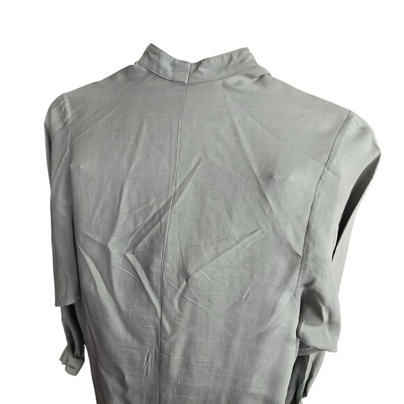 Vintage Womens Seafoam Green Silk Tunic With Mandarin Collar Pants Set HS147 - Picture 10 of 12